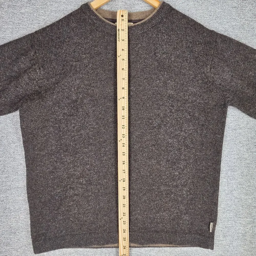 WOOLRICH MEN'S WOOL CREWNECK SWEATER – CHOCOLATE HEATHER – SIZE M – WOOL BLEND